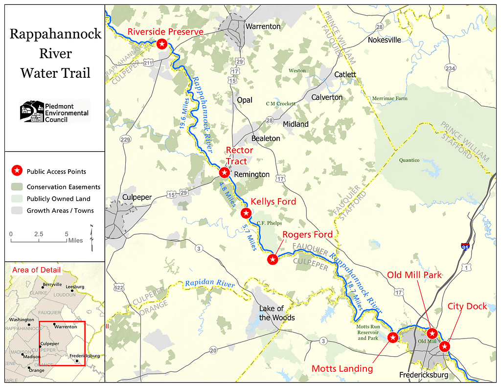 map of rappahannock river public access points