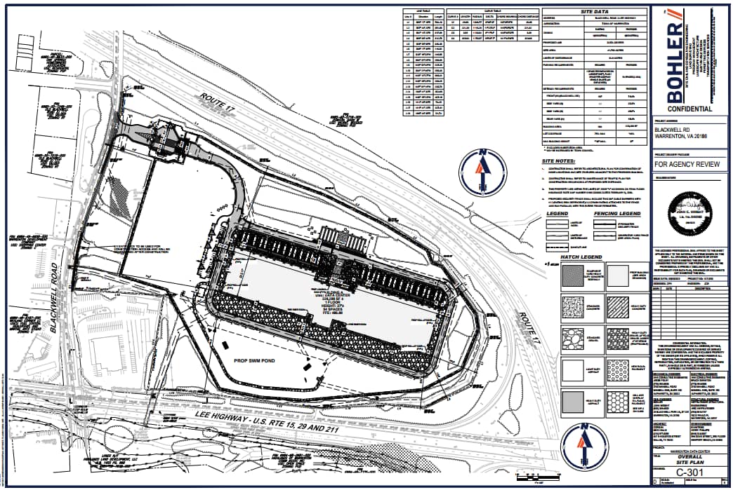 engineering map of amazon data center site plan in warrenton virginia