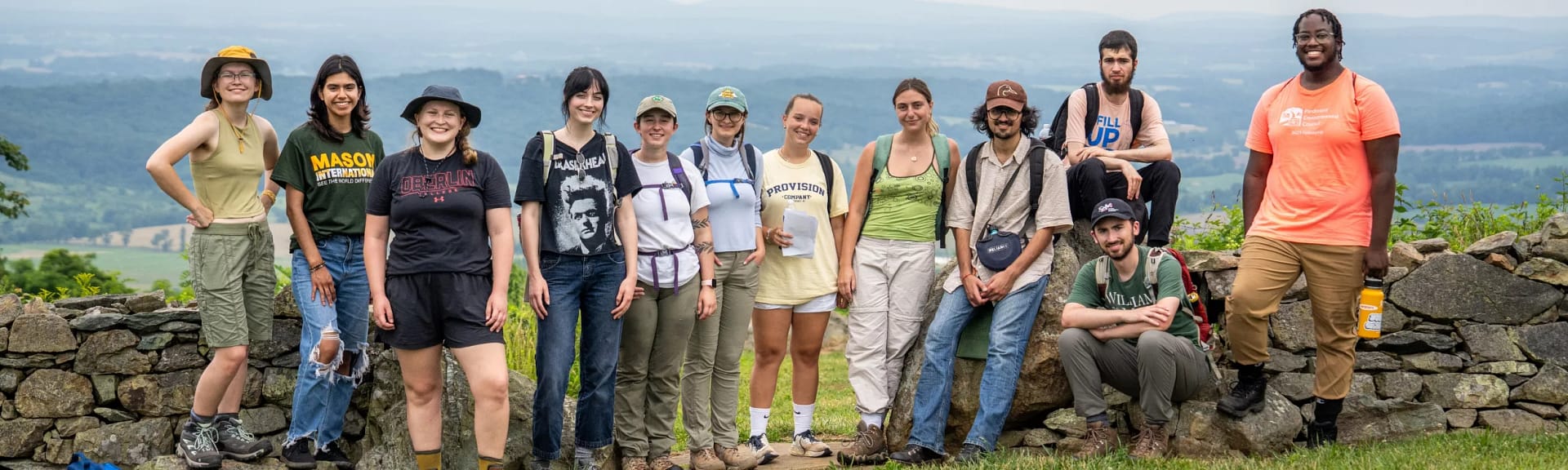 group of young folks at an overlook