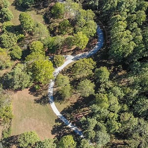 drone photo of trail