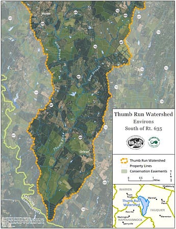 Map of Thumb Run Watershed