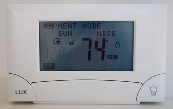 Example of a programmable thermostat