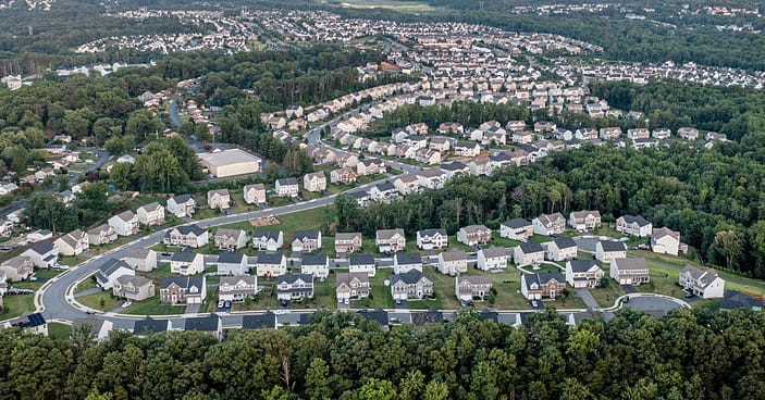 residential development seen from a drone