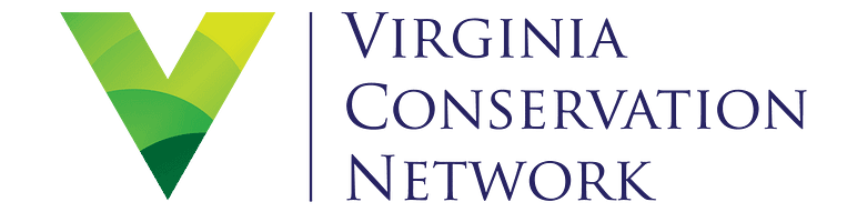 a green letter "v" left of text that says "Virginia Conservation Network"